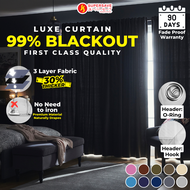 SUPERSAVE 99% Blackout Curtain Langsir Blackout Langsir Tebal Curtain Hook O-Ring Tirai Langsir Tingkap 窗簾