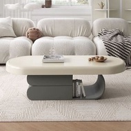 輕奢忌廉巖板橢圓茶几