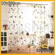 TOPSHOP 1piece 90x200cm New Printed Butterfly Curtains, Washable