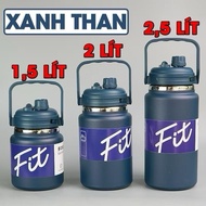 FIT Large Capacity Thermos Bottle 2500ml/2000ml/1500ml - Wide Mouth, Straw, Pouring Head, Convenient