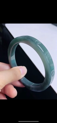 天然翡翠 緬甸 A玉 玉鐲 • 冰種翡翠方鐲雕花鐲