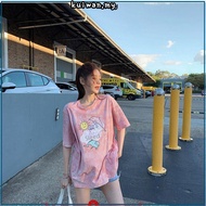 Summer Short-sleeved Cotton T-shirt Women Loose Tie-dye Printing Sisters Korean Oversized Women's To