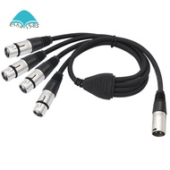 3 Pin XLR 1 Male to 4 Female Y Splitter Audio Cable,4 Way-1 XLR Single Input to Four Output Parallel