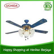 Uchida Ceiling Fan 52 inch biru 5 Lights CF114 Wooden Ceiling Fan