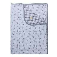 Baa Baa Sheepz® Double Layer Blanket Small Star & Sheepz White + Checkers Grey - 36M
