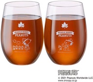 PEANUTS - Peanuts Snoopy史諾比玻璃杯史努比玻璃杯不易碎不倒翁玻璃杯 水杯酒杯清酒杯套裝 2pcs 兒童安全杯 平行進口