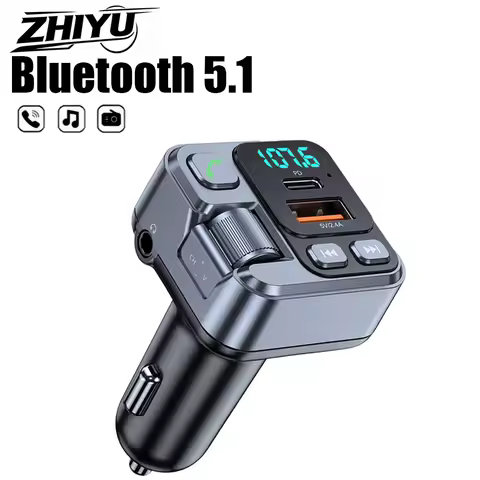 ZHIYU HM101 Car Bluetooth Receiver FM Transmitter TYPE-C PD20W QC 3.0 Car Charger Digital Display Ad