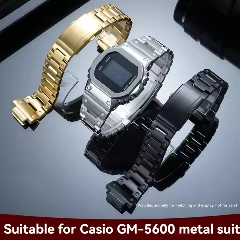 Modified Stainless Steel Watch Case Strap for Casio DW5600 GM5600 3229 Small Square Men Fine Steel W