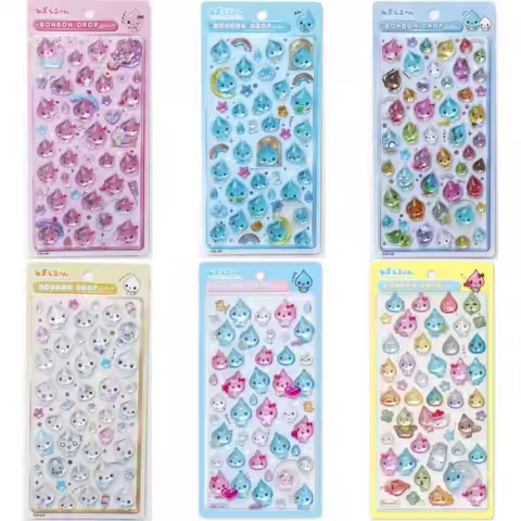 HOT Shinny Jelly Keitai Ryuri Cute Bonbon Drop Seal Stickers 3D Relief Stickers DIY Scrapbook Journa