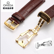 2024卐 CAI-时尚27 for-/Omega watch strap Diefei Speedmaster Seamaster leather strap original folding buckle pin buckle 16/20/22