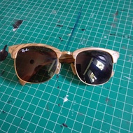 Kacamata Ray Ban ORIGINAL Made in Italy - Clubmaster Wood