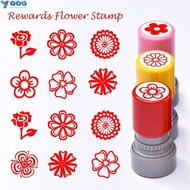 YVE DIY Drawing Toy, Random Cartoon Flower Stamp,  Handcraft Self Inking Plastic Teacher Review Stam