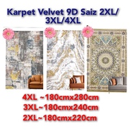 2XL/3XL/4XL Saiz ~ Karpet Velvet Corak Abstrak/Bunga Ready Stock