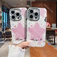 Cute Case With Lens Protection Mirror Holder iPhone 16 15 14 13 12 11 Pro Max 7 8Plus Anti-Fall Stra