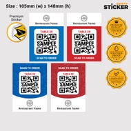 QR Code Scan to order with Table Number Sticker