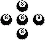 Ploen Set of 5 Tiny Mini Eight 8 Ball Billiards Pool Emblem Badge Logo1 Patches Sew Iron on Embroide