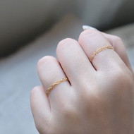 星塵系列橢圓鍊戒 14K 包金 注金 水洗不退色 疊戴 尾戒