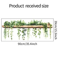 1PCS Small Fresh Green Plant Leaves Study Bedroom Living Room Wall Landscaping Decorative Wall Stick