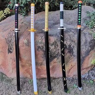 Local Demon Slayer Wooden Sword 104CM Bokken Tanjiro Zenitsu Giyu Pedang Katana Samurai Japanese Ken