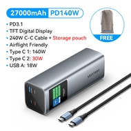 Vention 140W 27000mAh Powerbank เพาเวอร์แบงค์ with LED Display 3 Port Charging for Laptop MacBook iP