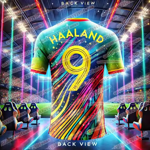Classic Football Player Haaland Fashion Printed Men's Sports Football Shirt T-shirt Daily Breathable