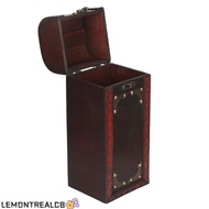 LEMONTREALCB Wine Box, Wooden Lid And Handle Wine Gift Box, Retro Single Bottle Capacity 13.78 x 5.3