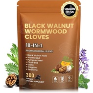 18-in-1 Black Walnut Wormwood Cloves,Rapid Gut Cleanse & Detox,Digestive Support& Liver Health with 