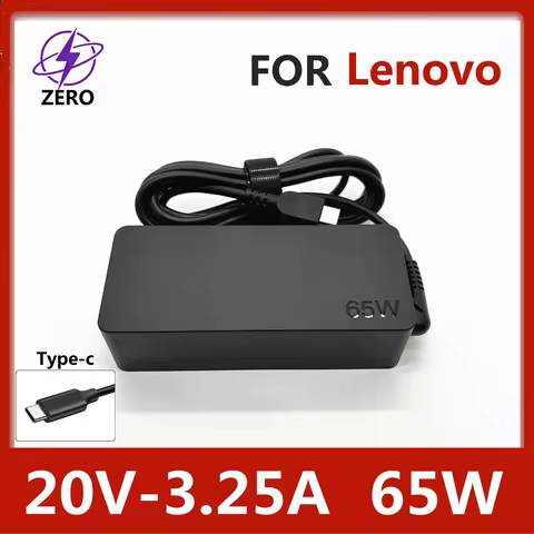 Original 65W 20V 3.25A Usb-C Type-C Ac Laptop Charger for Lenovo ThinkPad X1 T14 T480 X390 Carbon Yo