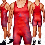 Wrestling Singlets Suit Boxing Triathlon One Piece Bodysuit Iron Men Swimwear Gym Sport Fitness Skin