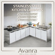 Avanra Stainless Steel Kitchen Cabinet Kabinet Dapur Anti Karat Modern Sink Storage Sudut Countertop