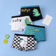 4pcs Boy's Cotton Underwear Boys' Boxer Brief Cotton Cartoon Dinosaur Boxer Shorts For Kids