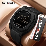 SANDA 6303 multifunctional sports electronic watch 5ATM waterproof student men watch -5