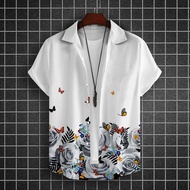 New Havaianas Shirts For Men 3d Floral & Butterfly Print High Quality MenS Clothing Beach Party Shir