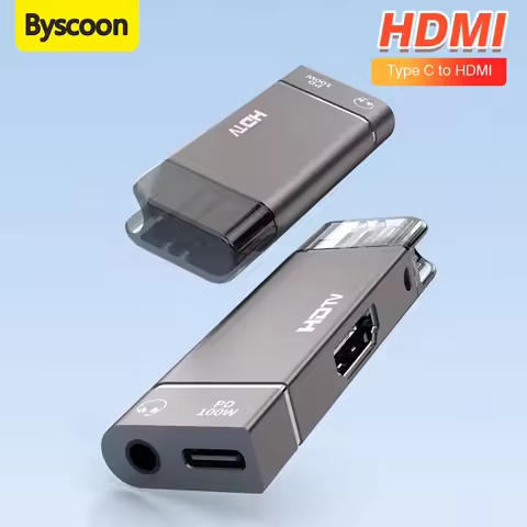 PD 100W Type-C to HDMI adapter 8K HD phone transmission charging 3.5mm headphone adapter for MacBook