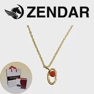 【ZENDAR】頂級天然沙丁紅珊瑚圓珠3-3.5mm字母金色項鍊 字母O (227257)