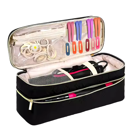Travel Carrying Case for Hair Brush Styler, Double-Layer Storage Bag, Home Organizer for Revlon One-