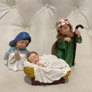 Christmas Belen Scene Cutie  Belen Family only Set of 3 -  9 x 6 x 4 cm each (Saint Joseph Mama Mary
