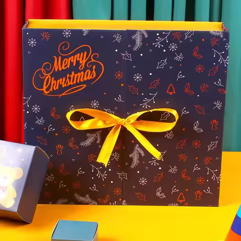 DIY Christmas Fillable Advent Calendar 24 Days Reusable Empty Package Wrap Advent Countdown Calendar