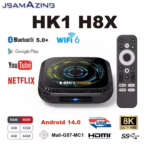 HK1 H8 Max Android 14.0 Smart TV BOX 8K Allwinner H728 Cortex-A55 Dual Wifi 6 8GB 32GB 64GB Set Top 