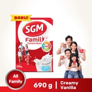 SGM Family Yummi Nutri Creamy Vanila Susu Keluarga 690g
