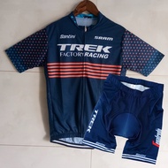 Trek 2021 Cycling Jersey and Shorts Set Short Sleeve Bike Jersey for Men