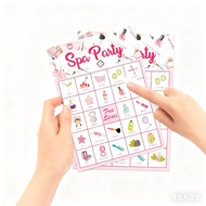 33pcs/Set-Spa Party Bingo Game - Beauty Theme, 24 Player Cards & 70 Marking Chips, Single-Sided Prin