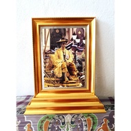 Gold Frame With Stand Base Insert 5x7 Inch Image 2-Layer Yellow Horse Clear Glass On Both Sides
