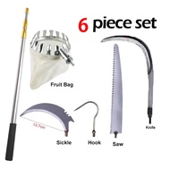 6M 6/5in1 Tongkat Panjang Untuk Petik Buah metal fruit picker Alat Petik Buah Tongkat Pemetik Buah T