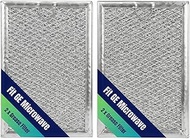 2-Pack Microwave Grease Filter Replacement, 7.6x5.x0.1Inch, Washable Aluminum Mesh Exhaust Hood Vent