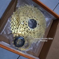 Cassette sprocket Platinum gold color 9 speed 11-36T