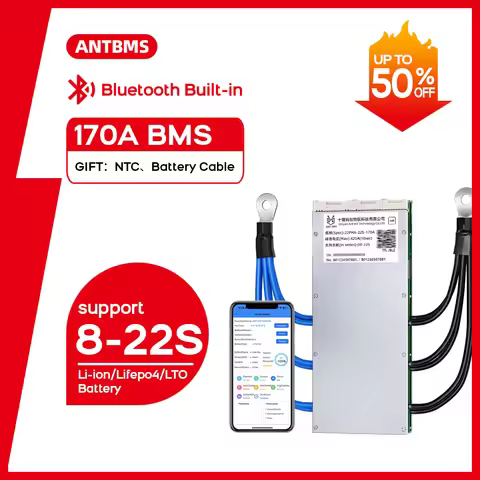 ANT BMS 8-22S 170A Li-ion Lifepo4 LTO Battery 24V 36V 48V 60V BT smart balance board 10S 12S 13S 14S