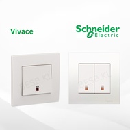 Schneider Vivace KB31D20NE_WE_G11 KB32D20NE_WE_G11 20A 1/2 Gang Double Pole Switch w Neon and Earth
