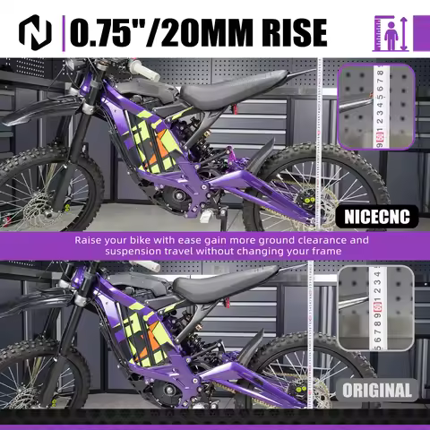 NICECNC For Surron Light Bee X Rear Suspension Linkage Triangle Bracket Kit 20MM 0.75'' Heighten For