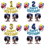 Cartoon Animal Hedgehog Sonic Gold Blue Boys' Birthday Latex Aluminum Film Balloon Set Combination